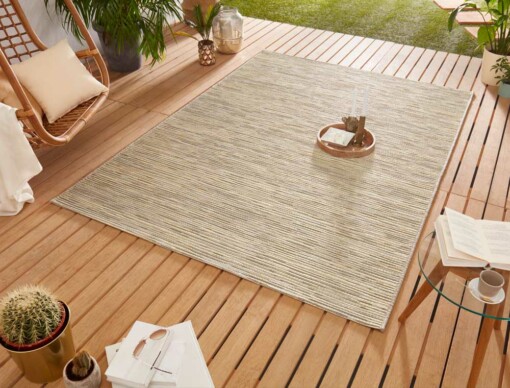 Buitenkleed gemêleerd Ivy - crème/goud - sfeer