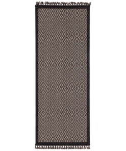 Vlakweef vloerkleed  Sisal-Optiek  Nature - zwart/beige (klein ruit) - overzicht boven, thumbnail Vlakweef vloerkleed  Sisal-Optiek  Nature - zwart/beige (klein ruit) - overzicht boven, thumbnail