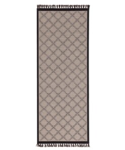 Vlakweef vloerkleed Sisal-Optiek Nature - beige/zwart - overzicht boven, thumbnail