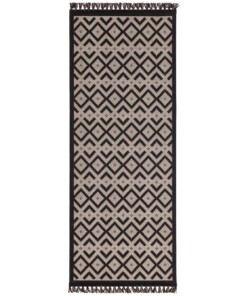 Vlakweef vloerkleed Sisal-Optiek Nature - zwart/beige (groot ruit) - overzicht boven, thumbnail Vlakweef vloerkleed Sisal-Optiek Nature - zwart/beige (groot ruit) - overzicht boven, thumbnail