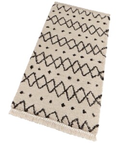 Hoogpolig vloerkleed Calla - crème/bruin - overzicht schuin, thumbnail Hoogpolig vloerkleed Calla - crème/bruin - overzicht schuin, thumbnail