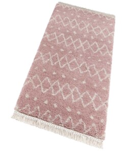 Hoogpolig vloerkleed Calla - roze/crème - overzicht schuin, thumbnail Hoogpolig vloerkleed Calla - roze/crème - overzicht schuin, thumbnail