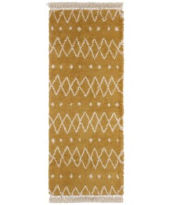 Hoogpolig vloerkleed Calla - goud/crème - overzicht boven, thumbnail