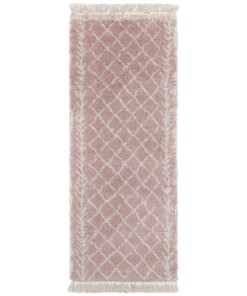 Hoogpolig vloerkleed Orchid - roze/crème - overzicht boven, thumbnail