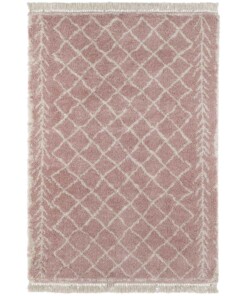 Hoogpolig vloerkleed Orchid - roze/crème - overzicht boven, thumbnail