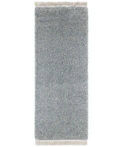 Hoogpolig vloerkleed Aloe - blauw/crème - overzicht boven, thumbnail