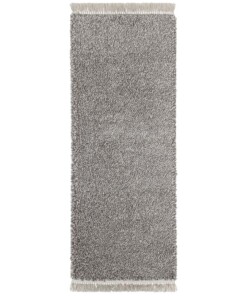 Hoogpolig vloerkleed Aloe - grijs/crème - overzicht boven, thumbnail