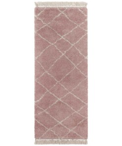 Hoogpolig vloerkleed Primerose - roze/crème - overzicht boven, thumbnail