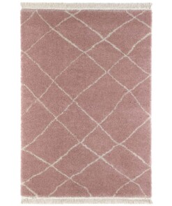 Hoogpolig vloerkleed Primerose - roze/crème - overzicht boven