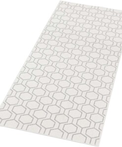 Modern vloerkleed Novalie - crème/grijs - overzicht schuin, thumbnail