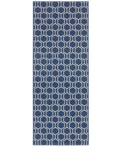 Modern vloerkleed Novalie - donkerblauw/crème - overzicht boven, thumbnail