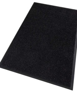 Modern effen deurmat Garden Brush - zwart - overzicht boven, thumbnail