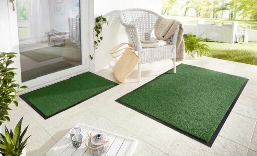 Modern effen deurmat Garden Brush - groen - sfeer