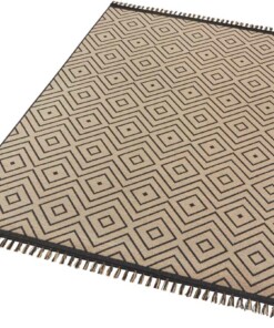 Scandinavisch vloerkleed Fjord - beige/zwart - overzicht schuin, thumbnail Scandinavisch vloerkleed Fjord - beige/zwart - overzicht schuin, thumbnail