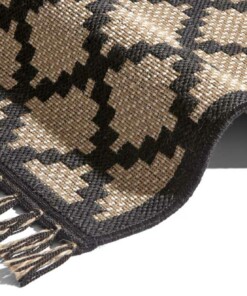 Scandinavisch vloerkleed Visby - beige/zwart - close up, thumbnail Scandinavisch vloerkleed Visby - beige/zwart - close up, thumbnail