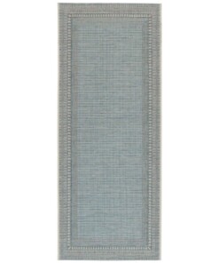 Binnen & Buiten vloerkleed vlakweef Ocean - blauw - overzicht boven, thumbnail