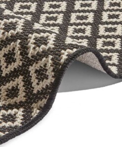 Modern vloerkleed ruiten Avenue - zwart - close up, thumbnail