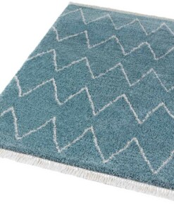 Hoogpolig vloerkleed Ruby - blauw/crème - overzicht schuin, thumbnail Hoogpolig vloerkleed Ruby - blauw/crème - overzicht schuin, thumbnail