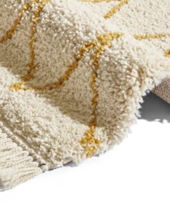 Hoogpolig vloerkleed Ruby - crème/goud - close up, thumbnail Hoogpolig vloerkleed Ruby - crème/goud - close up, thumbnail