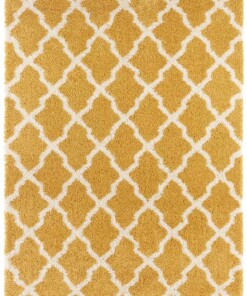 Hoogpolig vloerkleed Pearl - goud/crème - overzicht boven, thumbnail