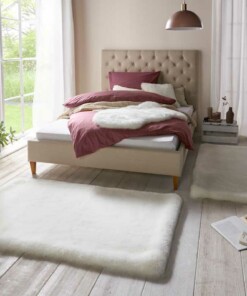 Imitatiebont hoogpolig vloerkleed Superior - wit - sfeer, thumbnail