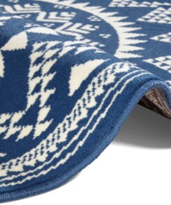 Rond vloerkleed Valencia - blauw - close up, thumbnail