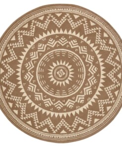 Rond vloerkleed Valencia - bruin - overzicht boven, thumbnail Rond vloerkleed Valencia - bruin - overzicht boven, thumbnail