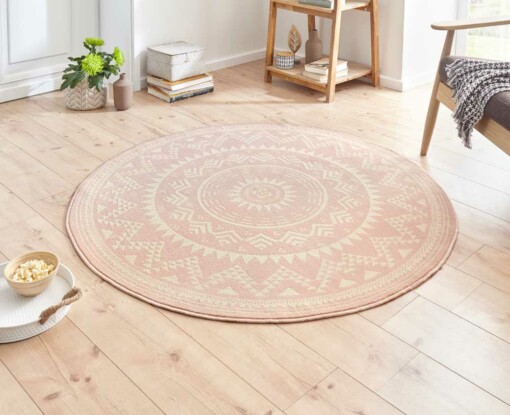Rond vloerkleed Valencia - roze - sfeer