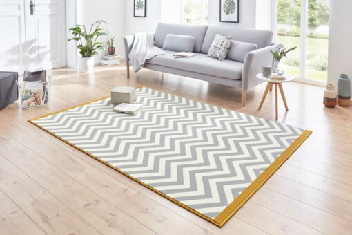 Modern vloerkleed Meridian - goud/grijs - sfeer