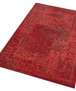 Vintage vloerkleed Plume - rood - overzicht schuin, thumbnail Vintage vloerkleed Plume - rood - overzicht schuin, thumbnail