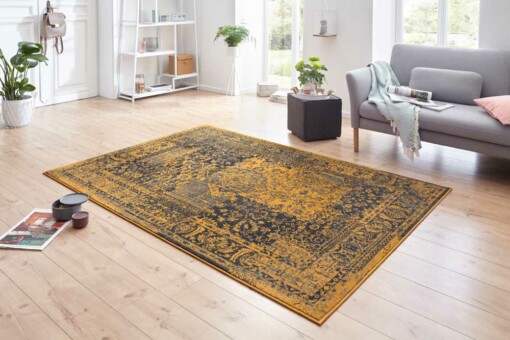 Vintage vloerkleed Plume - goud/grijs - sfeer