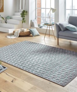 Modern vloerkleed Bouton - grijs/blauw - sfeer