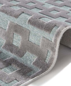 Modern vloerkleed Bouton - grijs/blauw - close up, thumbnail