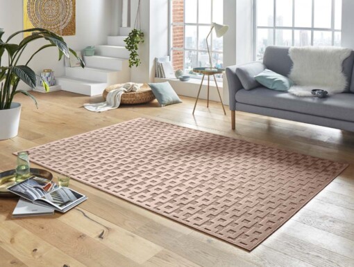 Modern vloerkleed Bouton - bruin - sfeer