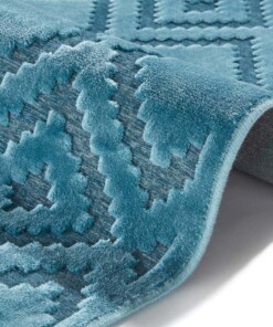 Modern vloerkleed ruiten Iris - blauw - close up, thumbnail Modern vloerkleed ruiten Iris - blauw - close up, thumbnail