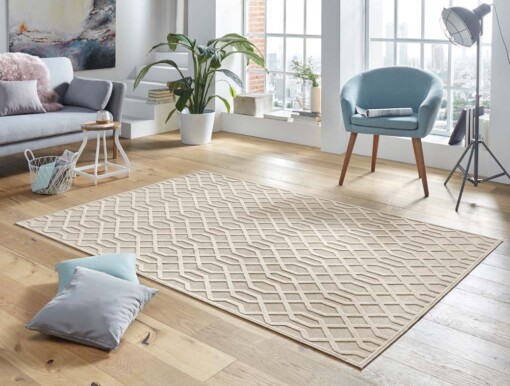 Modern vloerkleed Caine - crème - sfeer