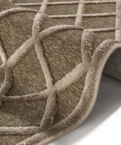 Modern vloerkleed ruiten Danton - bruin - close up, thumbnail