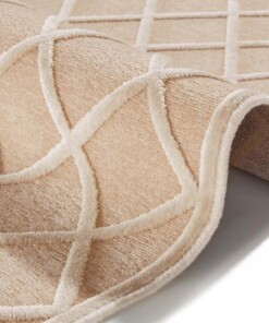 Modern vloerkleed ruiten Danton - crème - close up, thumbnail