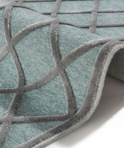 Modern vloerkleed ruiten Danton - grijs/blauw - close up