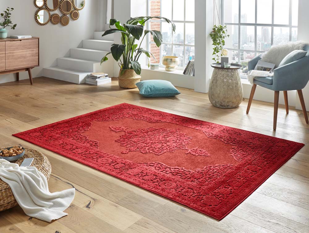 kosten Overeenkomend Rennen Vintage vloerkleed Willow - rood | Tapeso