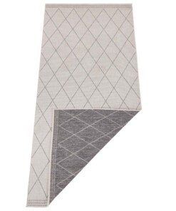 Design binnen & buiten vloerkleed ruiten Daisy - grijs/crème - overzicht boven, thumbnail