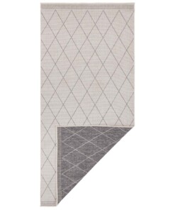 Design binnen & buiten vloerkleed ruiten Daisy - grijs/crème - overzicht boven, thumbnail