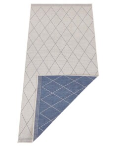 Design binnen & buiten vloerkleed ruiten Daisy - blauw/crème - overzicht boven, thumbnail Design binnen & buiten vloerkleed ruiten Daisy - blauw/crème - overzicht boven, thumbnail