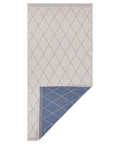 Design binnen & buiten vloerkleed ruiten Daisy - blauw/crème - overzicht boven, thumbnail Design binnen & buiten vloerkleed ruiten Daisy - blauw/crème - overzicht boven, thumbnail