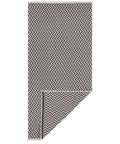 Buitenkleed zigzag Ivy - zwart/crème - overzicht boven, thumbnail Buitenkleed zigzag Ivy - zwart/crème - overzicht boven, thumbnail