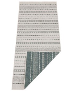 Design binnen & buiten vloerkleed Lily - groen/crème - overzicht boven, thumbnail