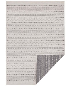 Design binnen & buiten vloerkleed Lily - grijs/crème - overzicht boven