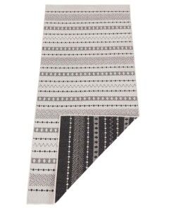 Design binnen & buiten vloerkleed Lily - zwart/crème - overzicht boven, thumbnail