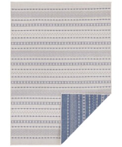 Design binnen & buiten vloerkleed Lily - blauw/crème - overzicht boven, thumbnail