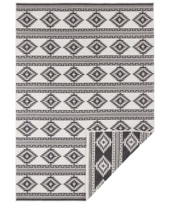 Design binnen & buiten vloerkleed Maple - zwart/crème - overzicht boven, thumbnail